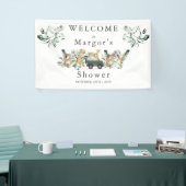 Safari Dieren rijden door Baby shower Greenery Gol Spandoek (Beurs)