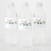 Safari Dieren rijden door Baby shower Greenery Gol Waterfles Etiket (Flessen)