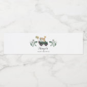 Safari Dieren rijden door Baby shower Greenery Gol Waterfles Etiket (Enkel label)