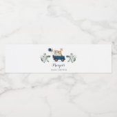 Safari Dieren rijden door Baby shower Greenery Gol Waterfles Etiket (Enkel label)