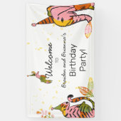 Safari Dieren Tween Tiener Boho Welkom Verjaardag Spandoek (Verticaal)