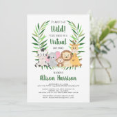 Safari Dieren Virtueel Baby shower Kaart (Staand voorkant)