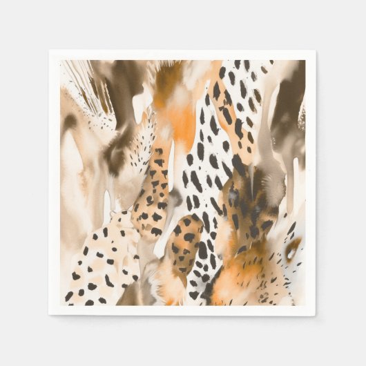 Safari Dieren voor Prints Abstract Modern Boho Servet (Voorkant)