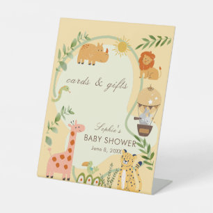 Safari Dieren Vrienden Baby Shower Kaarten & Cadea Reclamebord Met Voetstuk