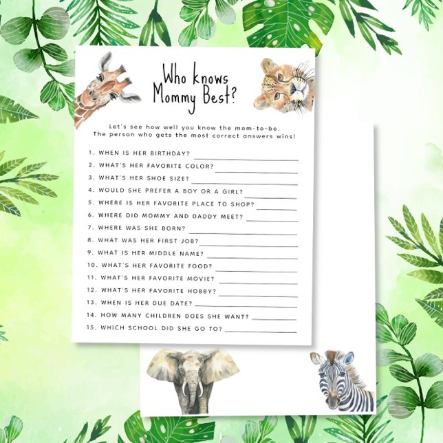 Safari dieren - Wie kent mama het beste (Creator heeft geüpload)