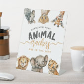 Safari-dieren wild één modern Baby shower wild Reclamebord Met Voetstuk (Insitu)