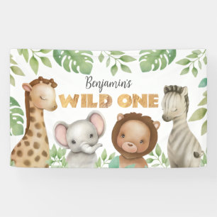 Safari Dieren Wilde 1 1e verjaardag Banner
