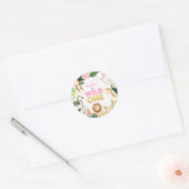 Safari Dieren Wilde Eén eerste verjaardag Ronde Sticker (Envelop)