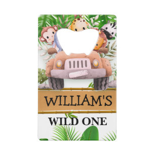 Safari Dieren Wilde Eén JUNGLE Verjaardag Kredietkaart Flessenopener