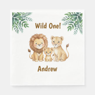 Safari Dieren Wilde Een Persoonlijke Naam Servet