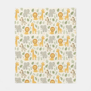 Safari dierenkinderkamer print fleece deken