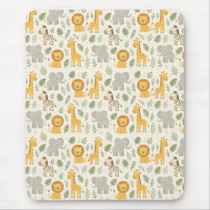 Safari dierenkinderkamer print muismat