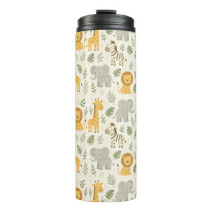 Safari dierenkinderkamer print thermosbeker