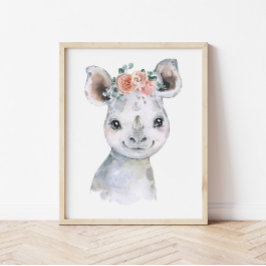 Safari Dierenkinderopvang Kunst, Waterverf Nijlpaa Poster
