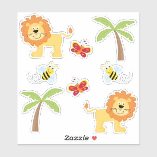 Safari Dierenthema Sticker (Vel)