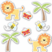 Safari Dierenthema Sticker (Voorkant)