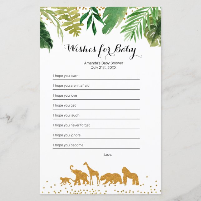 Safari dierlijk Waterverf wil Baby spelen (Voorkant)