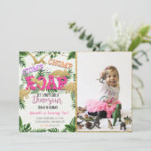Safari Dinosaur Invitation Anniversaire Avec Photo (Debout devant)