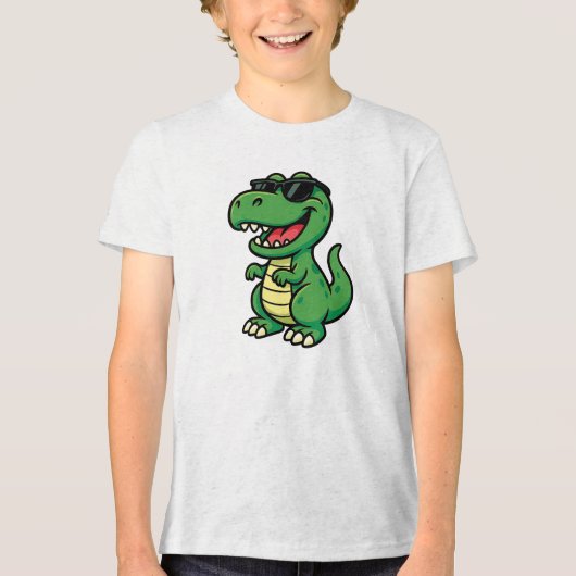 Safari dinosaurus met Cool Shades Tri-Blend Shirt (Voorkant)