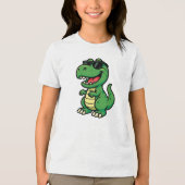 Safari dinosaurus met Cool Shades Tri-Blend Shirt (Voorkant)