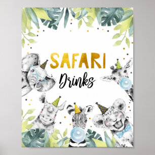 Safari Drinken Safari Party Animals Birthday Sign Poster