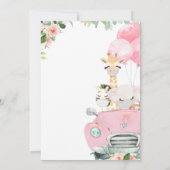Safari Drive by Baby Shower Invitation for Girls Kaart (Achterkant)