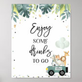 Safari drive by Baby shower Treat Favor Sign Poster (Voorkant)