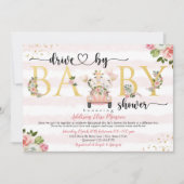 Safari Drive door Baby Girl Douche Uitnodiging (Voorkant)