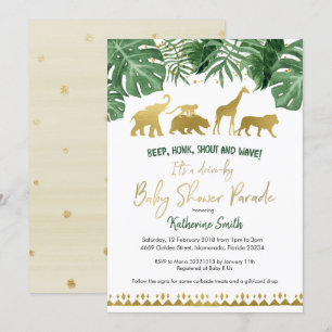 Safari Drive par Baby shower Parade Invitation