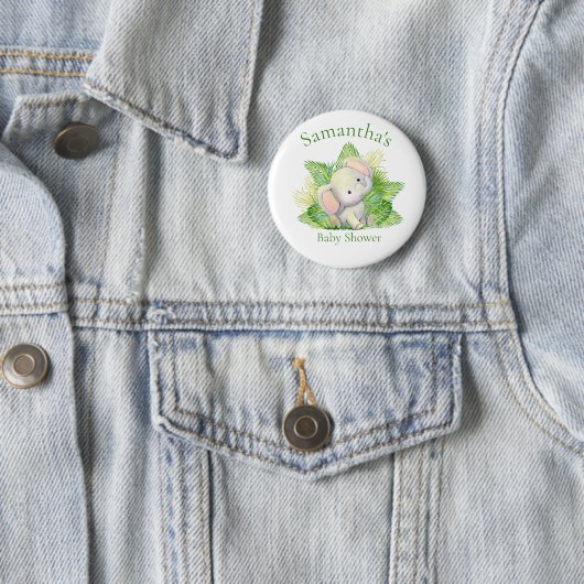 Safari Elephant Baby shower Button (In situ)