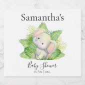 Safari Elephant Baby shower Étiquette de vin (Étiquettes simples)