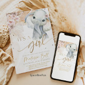 Safari Elephant Baby shower Invitation Boho Safari