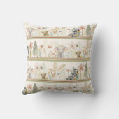 Safari Elephant Lion Zebra Oerwoud Foliage Baby Bo Kussen (Achterkant)