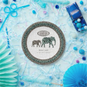 Safari Elephants Little Man Baby Zebra Shower Papieren Bordje (Feest)