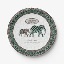 Safari Elephants Little Man Baby Zebra Shower