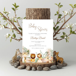 Safari Espagnol Baby shower Invitation garçon