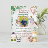Safari et Jungle Invitations d'anniversaire pour e (Debout devant)