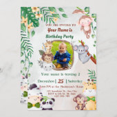 Safari et Jungle Invitations d'anniversaire pour e (Devant / Derrière)