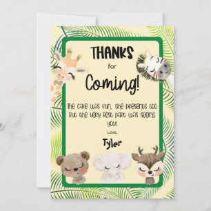 Safari fête d'anniversaire Carte de remerciements