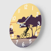 Safari fietstocht bij zonsondergang - fietser en o grote klok (Hoek)