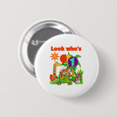 Safari First Birthday Ronde Button 5,7 Cm (Voorkant /achterkant)