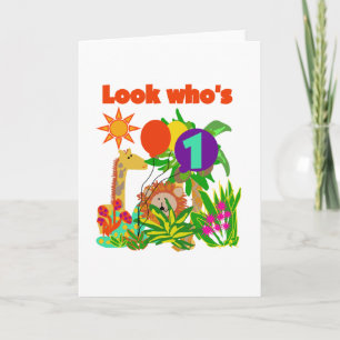 Safari First Birthday Tshirts en Gifts Kaart