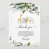 Safari Foliage Baby shower Hartelijk dank Kaart (Voorkant / Achterkant)