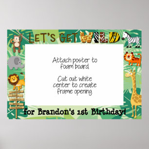 Safari-fotohokje-frameposter - Jungle-verjaardag Poster