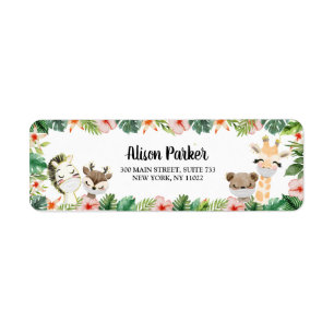 Safari Friends   Etiketten voor retouradres van Ba