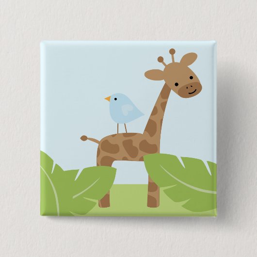 Safari Friends Vierkante Button 5,1 Cm (Voorkant)