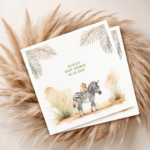 Safari Genderneutraal Baby shower Servet
