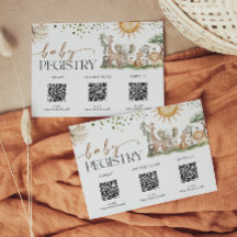 Safari Geslachtsneutrale Baby Shower Cadeau Kaart