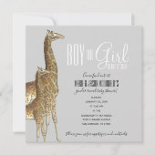 safari girafe GENDER REVEAL baby shower Invitation (Devant)