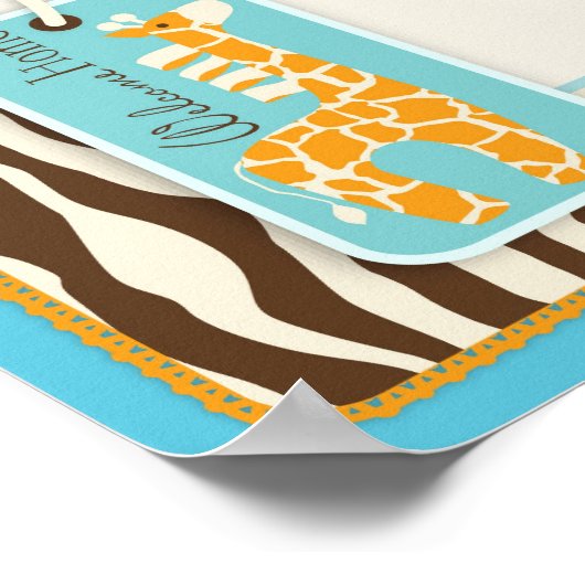 Safari Giraffe Baby shower Banner Poster (Hoek)